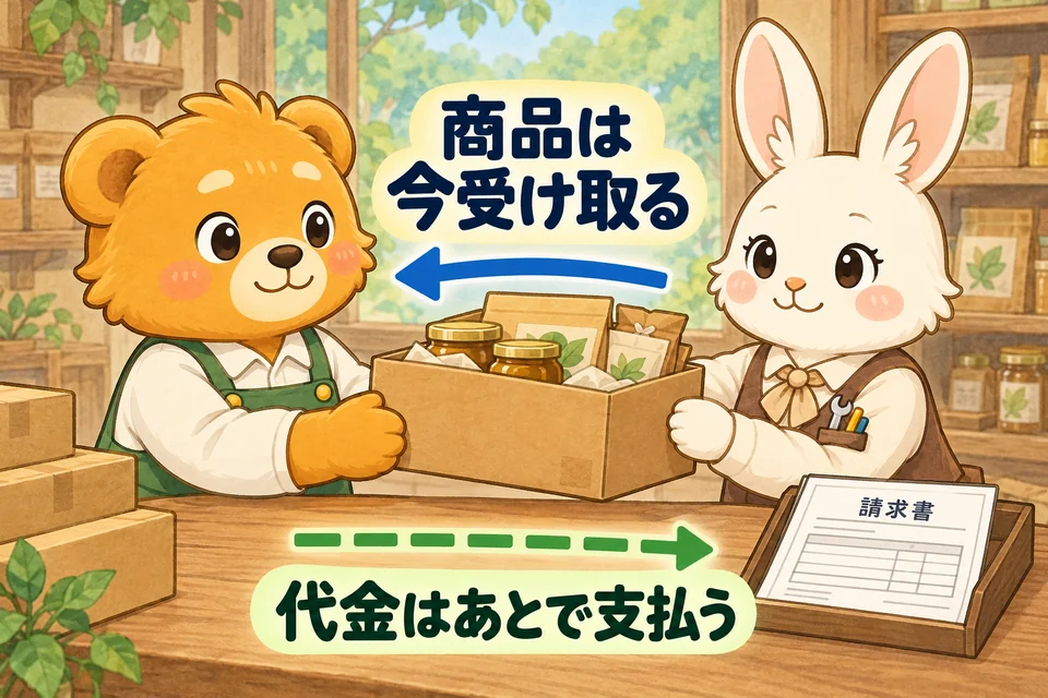 商品を受け取ったあと、まだ支払っていない仕入代金を記録する。