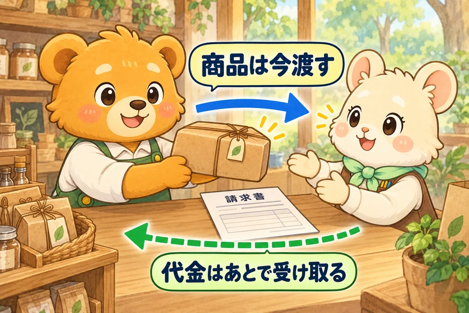 商品を渡したあと、まだ受け取っていない代金を請求する。