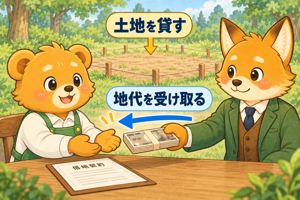 会社の土地を相手に貸して、地代を受け取る。