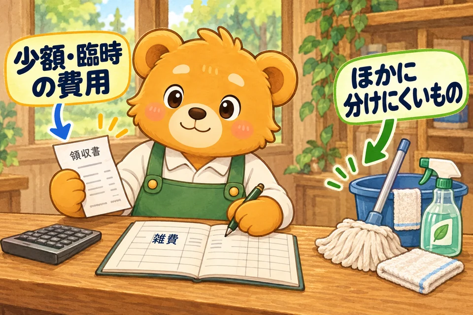 ほかの科目に分けにくい、少額で臨時的な費用を記録する。